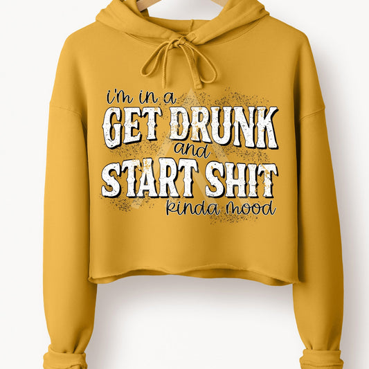 Get Drunk Cropped Hoodie